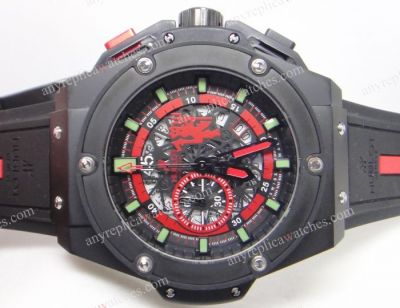 Highest Quality Hublot Red Devil Replica Watch All Black 7750 Movement